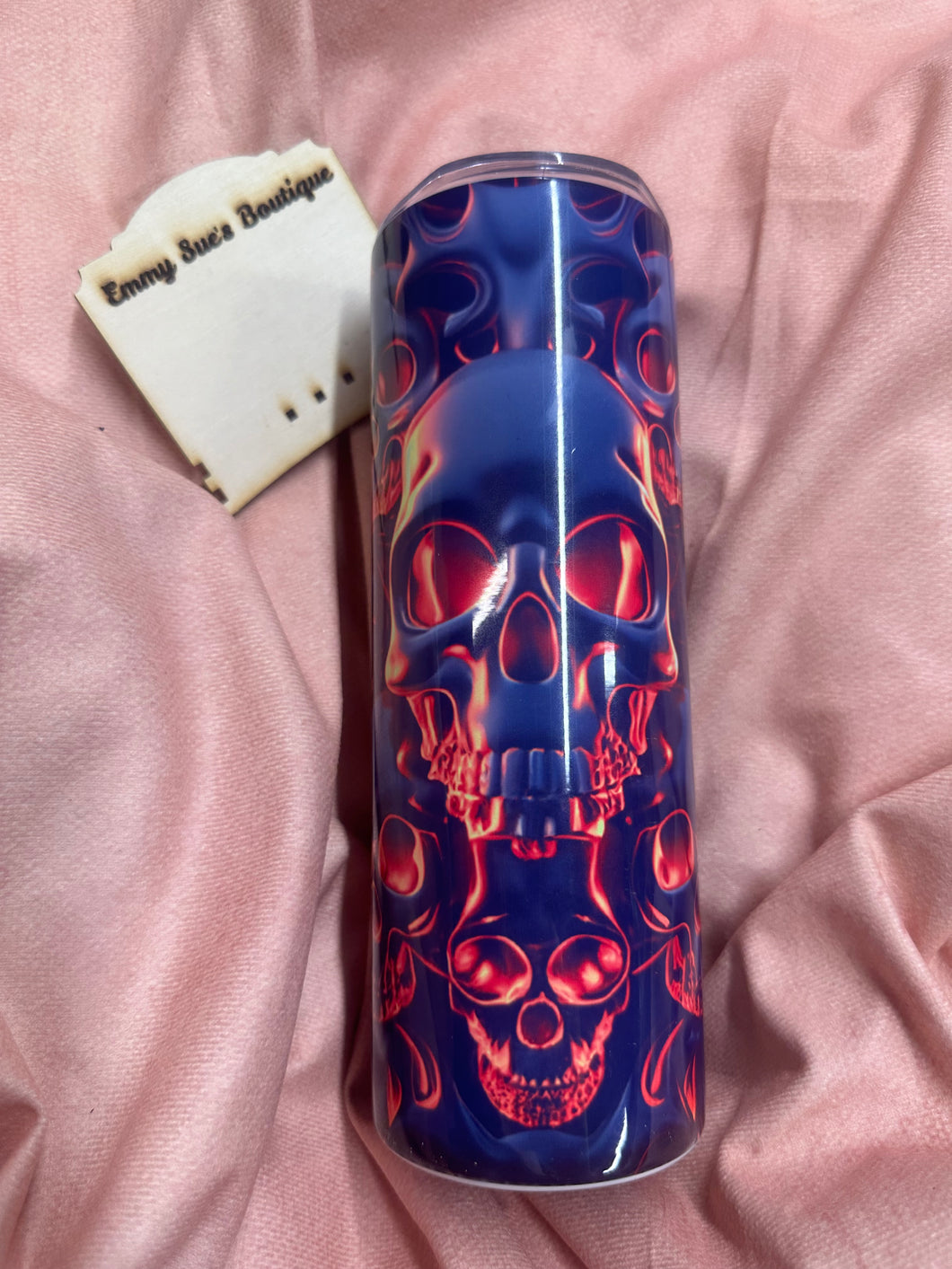 Black and Orange Skull Tumbler